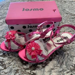Josmo girl pink heels with rhinestones size 4